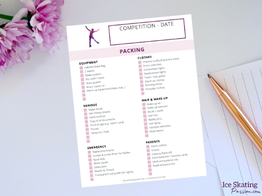 Figure skating competition checklist
