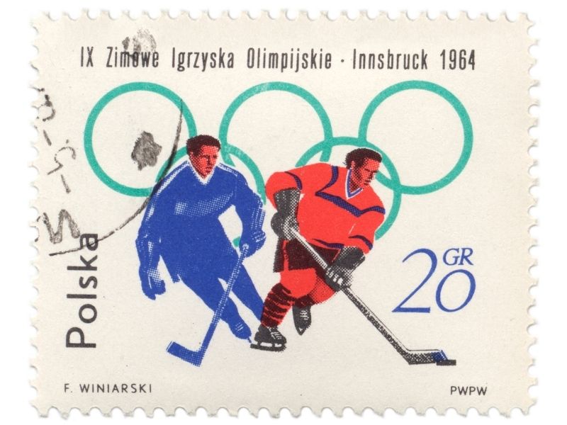 hockey puck history old stamp yay