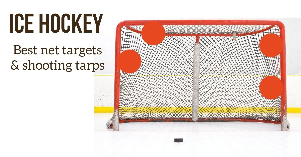  Potent Hockey Training Equipment - Digital Shooter Tutor -  Light-up Goal Targets for Net w. Scoreboard & Countdown Timer - Full Size  Goalie Tarp for Shooting Practice - On or