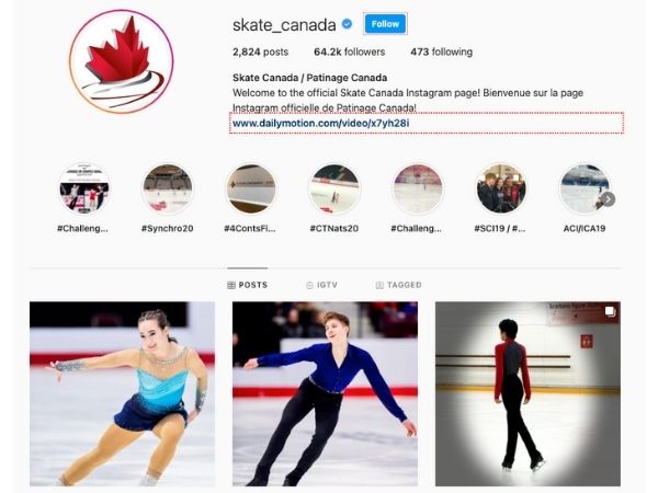 Skate Canada figure skating instagram account