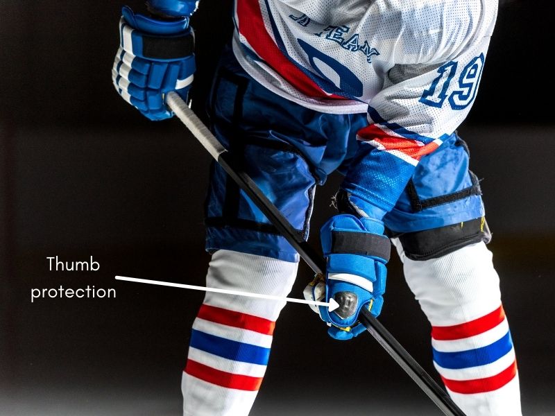 ice hockey gloves thumb lock system