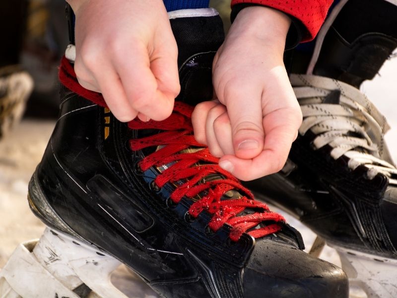 Learn to tie hockey skates